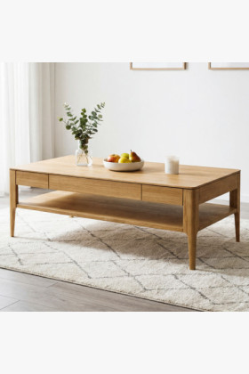 Konferenčný stolík so zásuvkou, masív dub